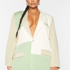Stylish Green and Cream Women’s Jacket
